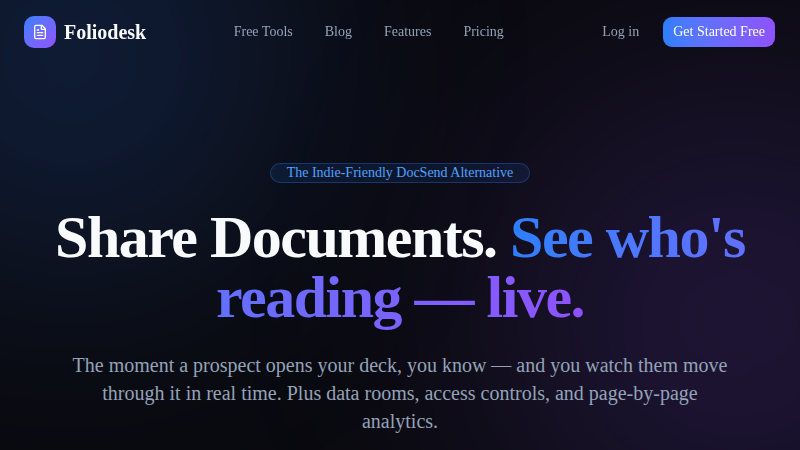 FolioDesk homepage